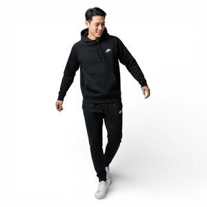 Nike Club Fleece 2 Piece Sweatsuit Men's Outfit Jogger Set Tracksuit Black NWT